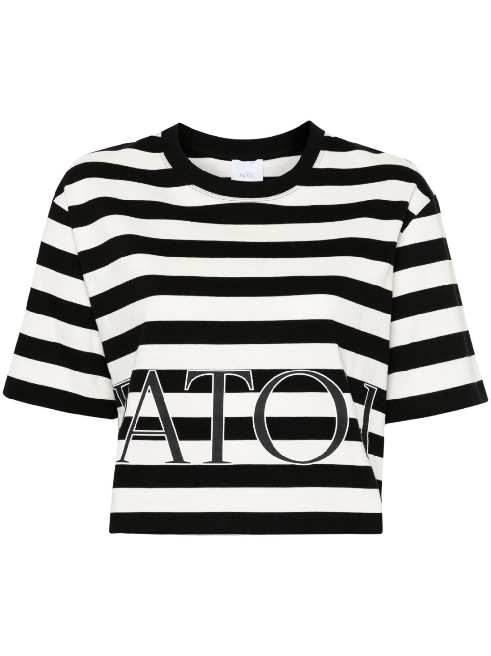 Patou striped organic-cotton T-shirt - Black von Patou