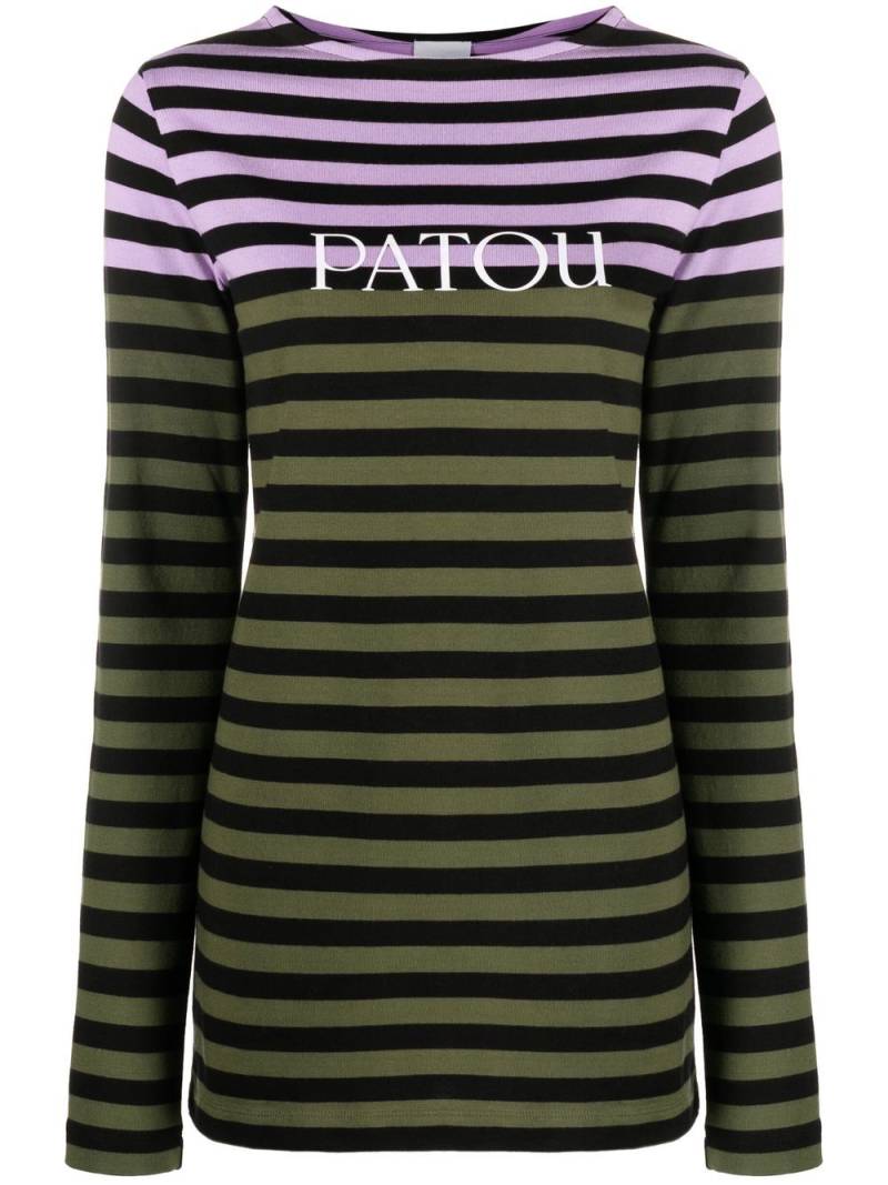 Patou striped long-sleeve T-shirt - Green von Patou