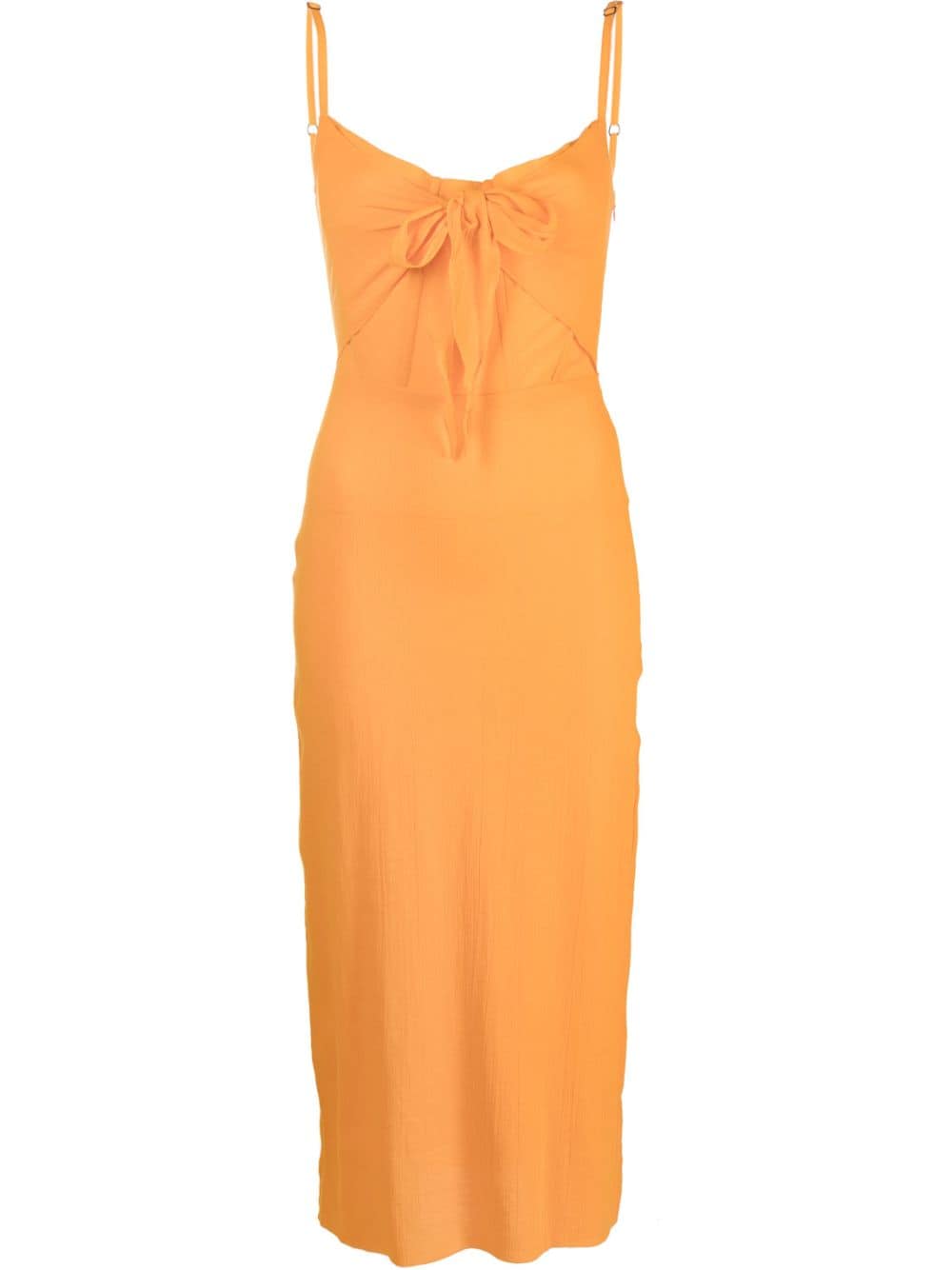 Patou tie-detail midi dress - Orange von Patou