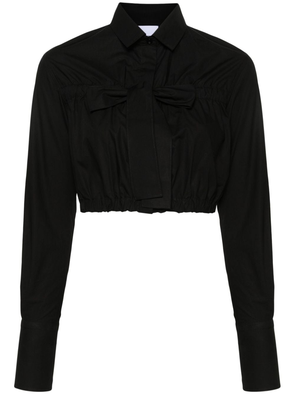 Patou Bow cropped cotton blouse - Black von Patou