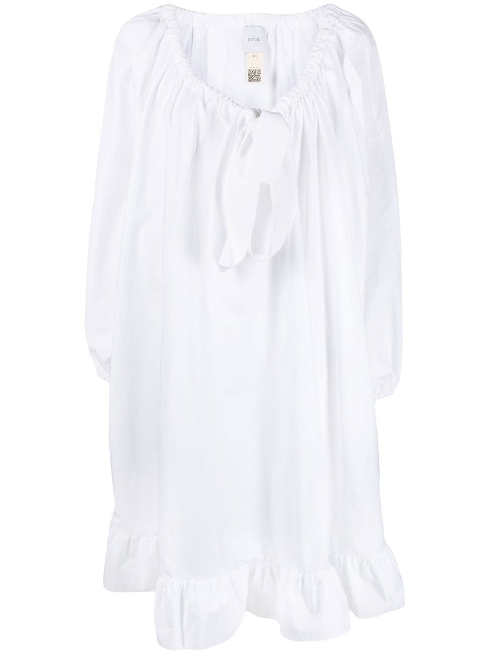 Patou tie-neck peplum dress - White von Patou