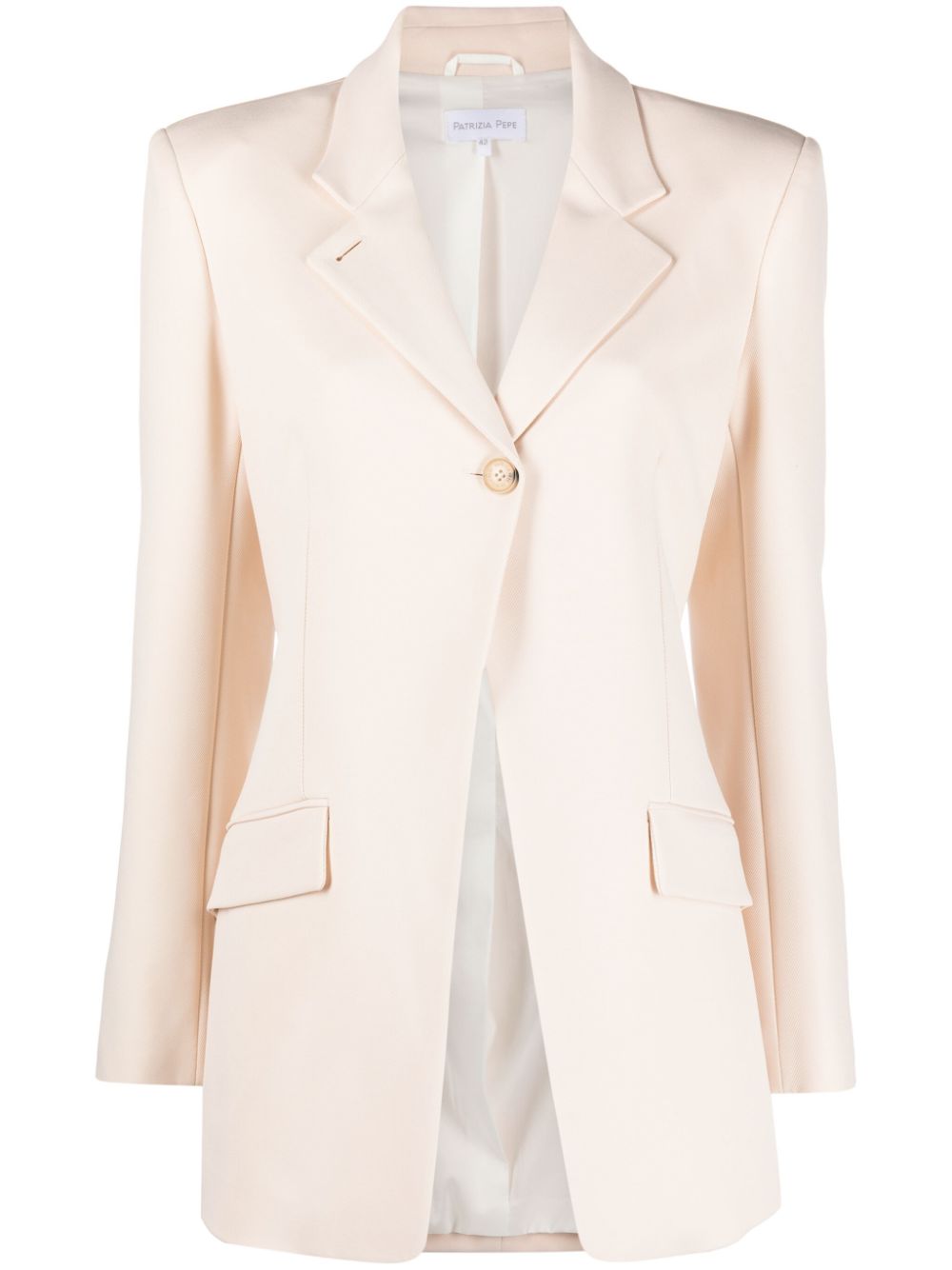 Patrizia Pepe Fly-buckle twill blazer - Neutrals von Patrizia Pepe