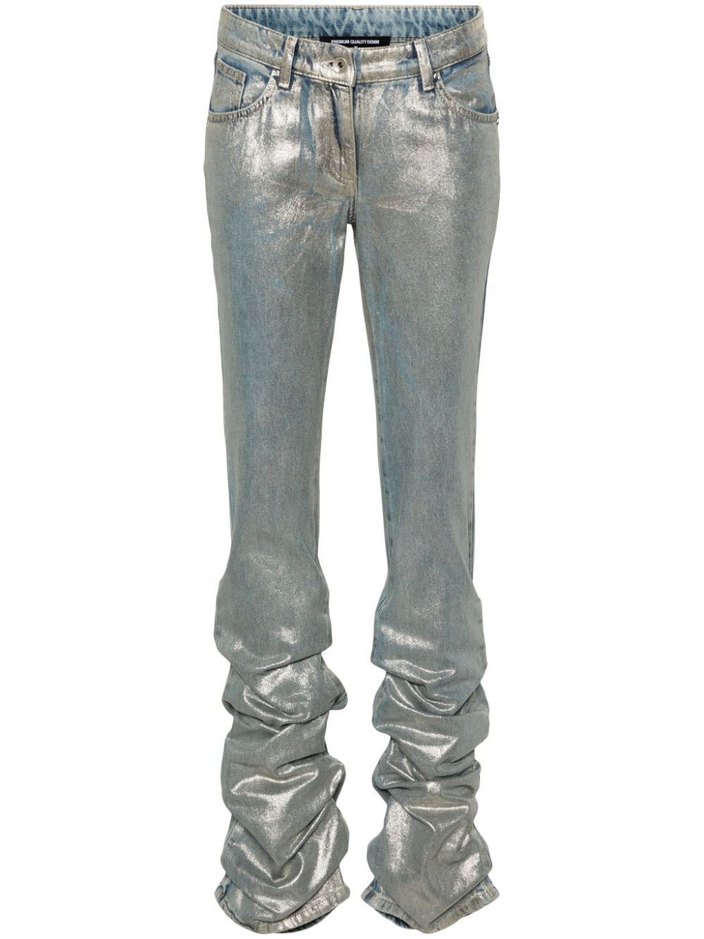 Patrizia Pepe Gold Sun mid-rise metallic straight-leg jeans - Blue von Patrizia Pepe