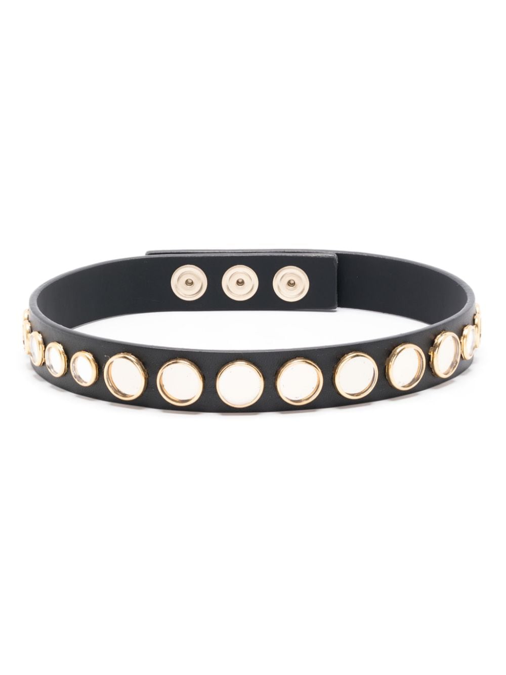 Patrizia Pepe Micro Mirrors leather choker - Black von Patrizia Pepe