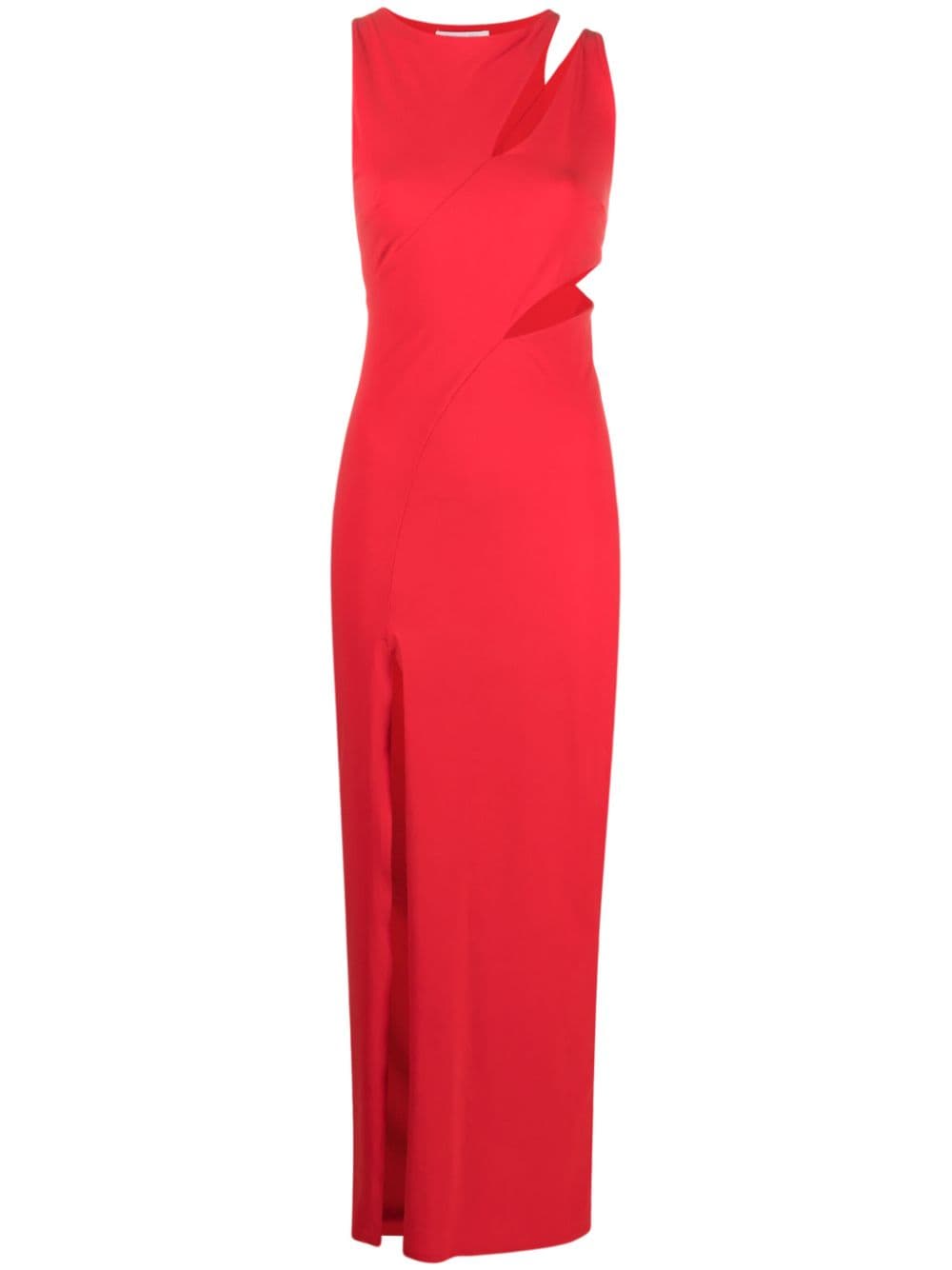 Patrizia Pepe asymmetric cut-out detailing fitted dress - Red von Patrizia Pepe