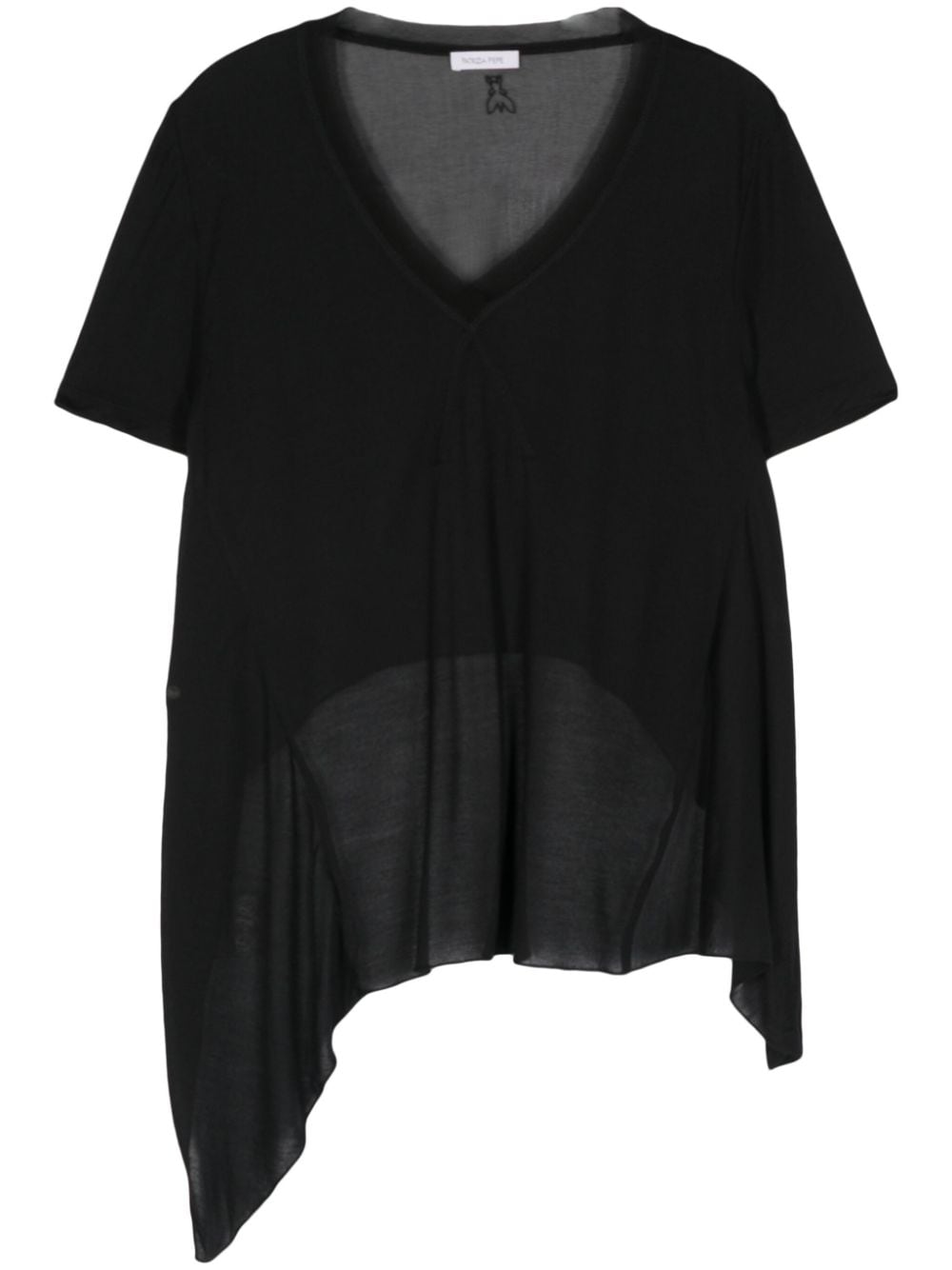 Patrizia Pepe asymmetric panelled T-shirt - Black von Patrizia Pepe