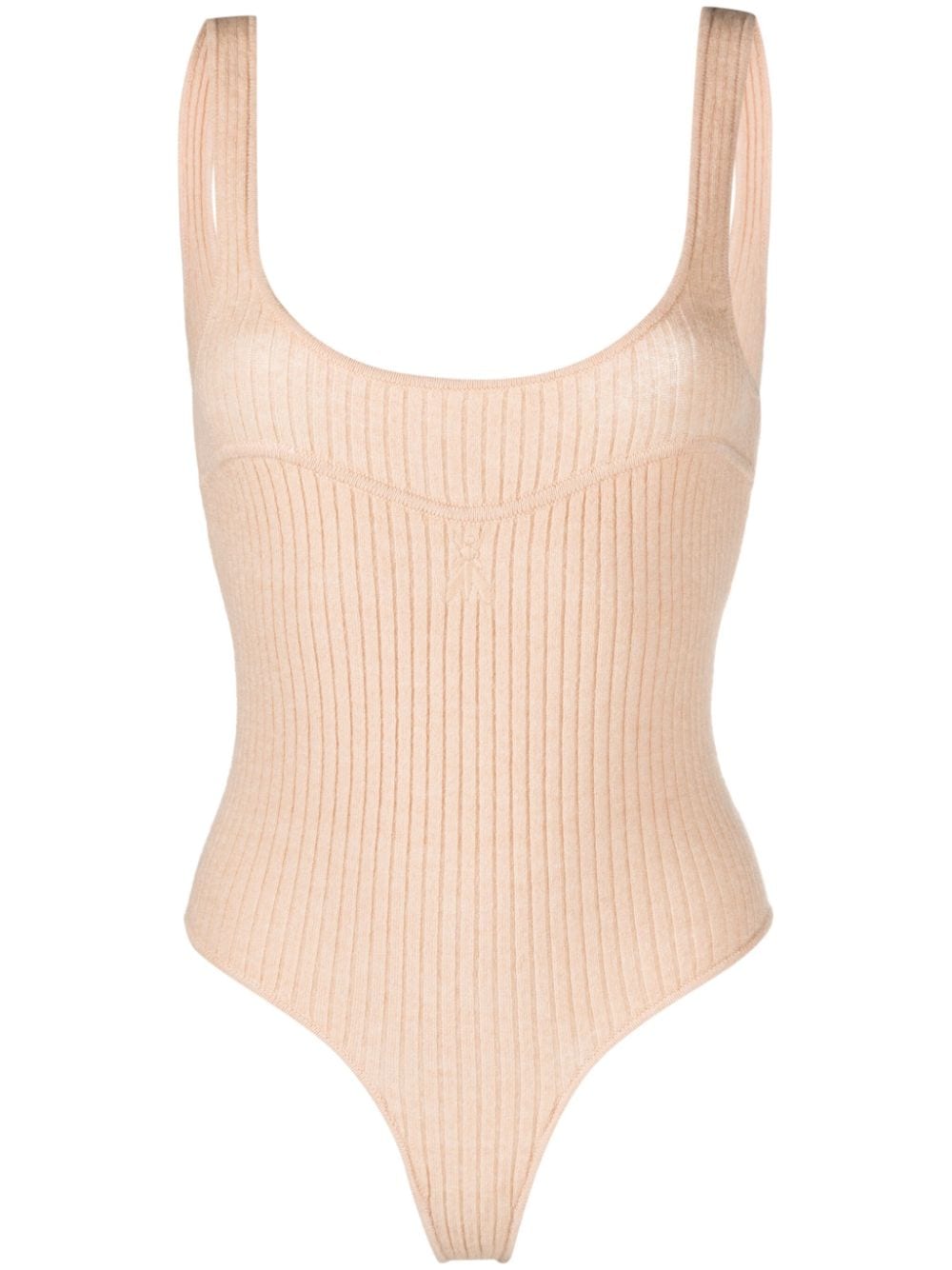 Patrizia Pepe bee-embroidered ribbed bodysuit - Neutrals von Patrizia Pepe