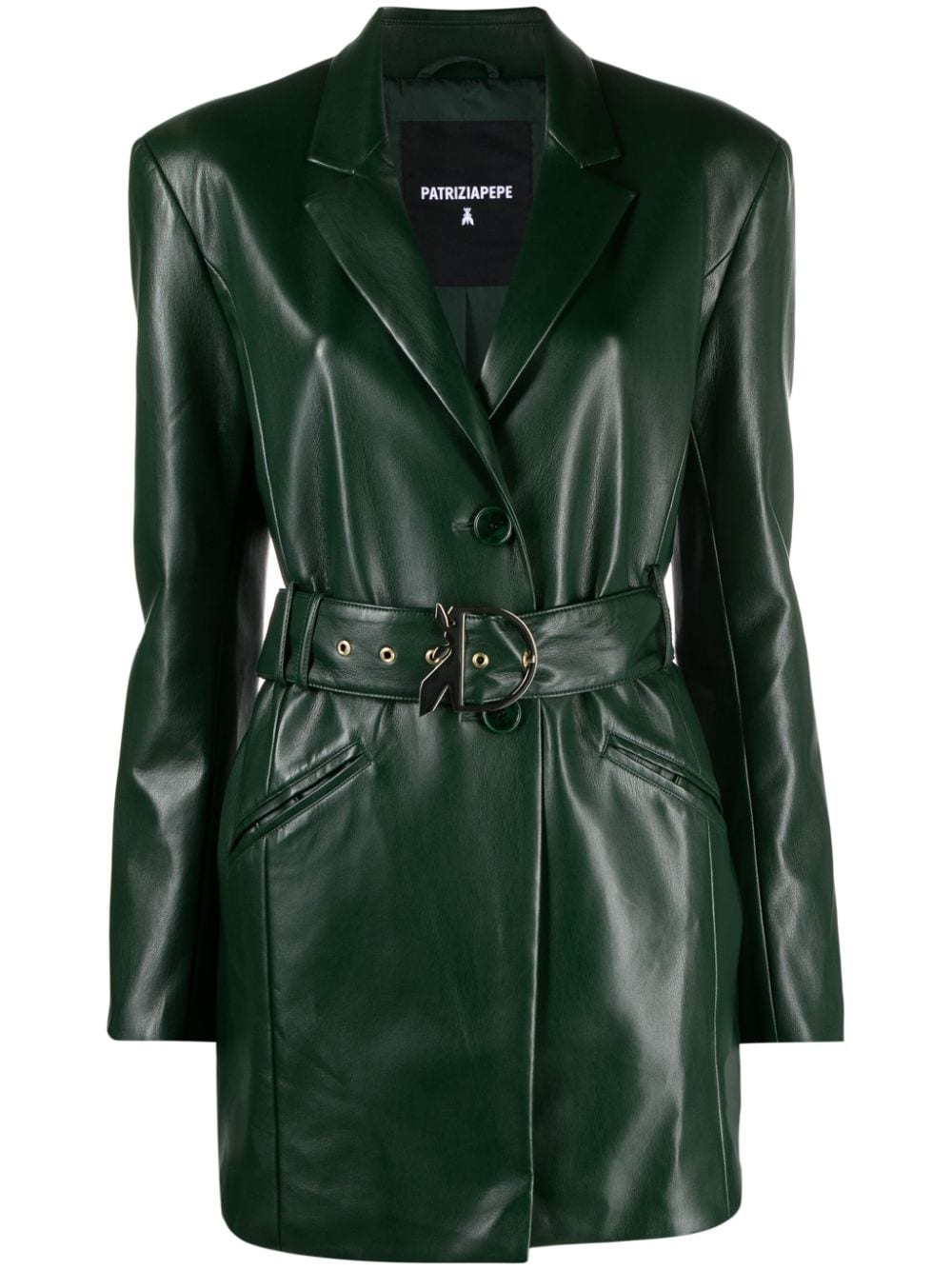 Patrizia Pepe belted coated single-breasted blazer - Green von Patrizia Pepe