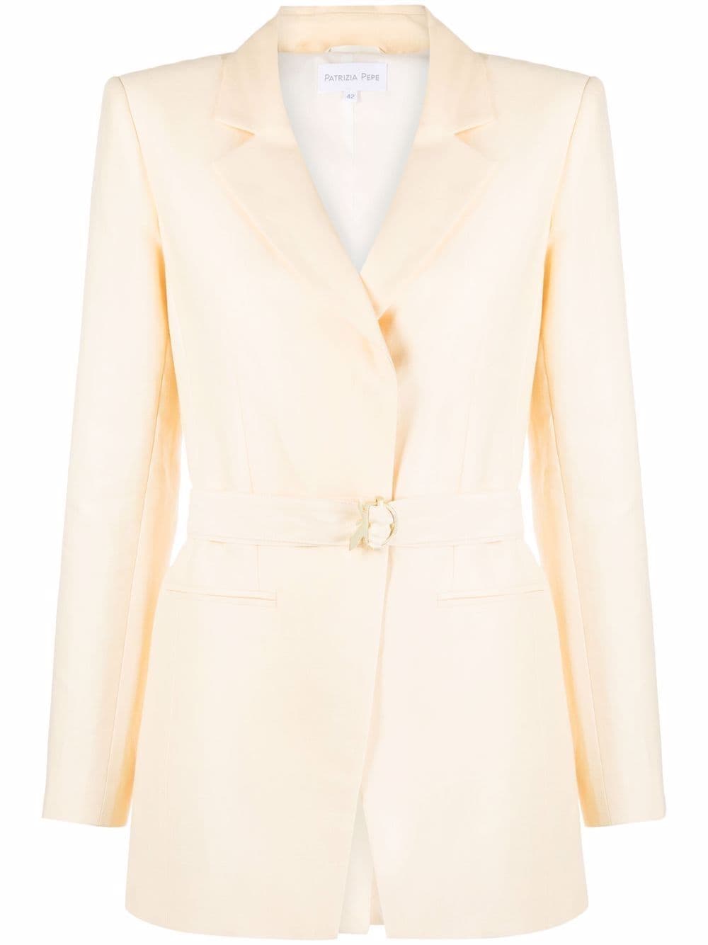 Patrizia Pepe belted single-breasted blazer jacket - Yellow von Patrizia Pepe