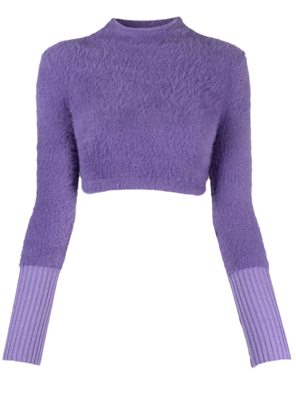 Patrizia Pepe brushed-effect cropped jumper - Purple von Patrizia Pepe