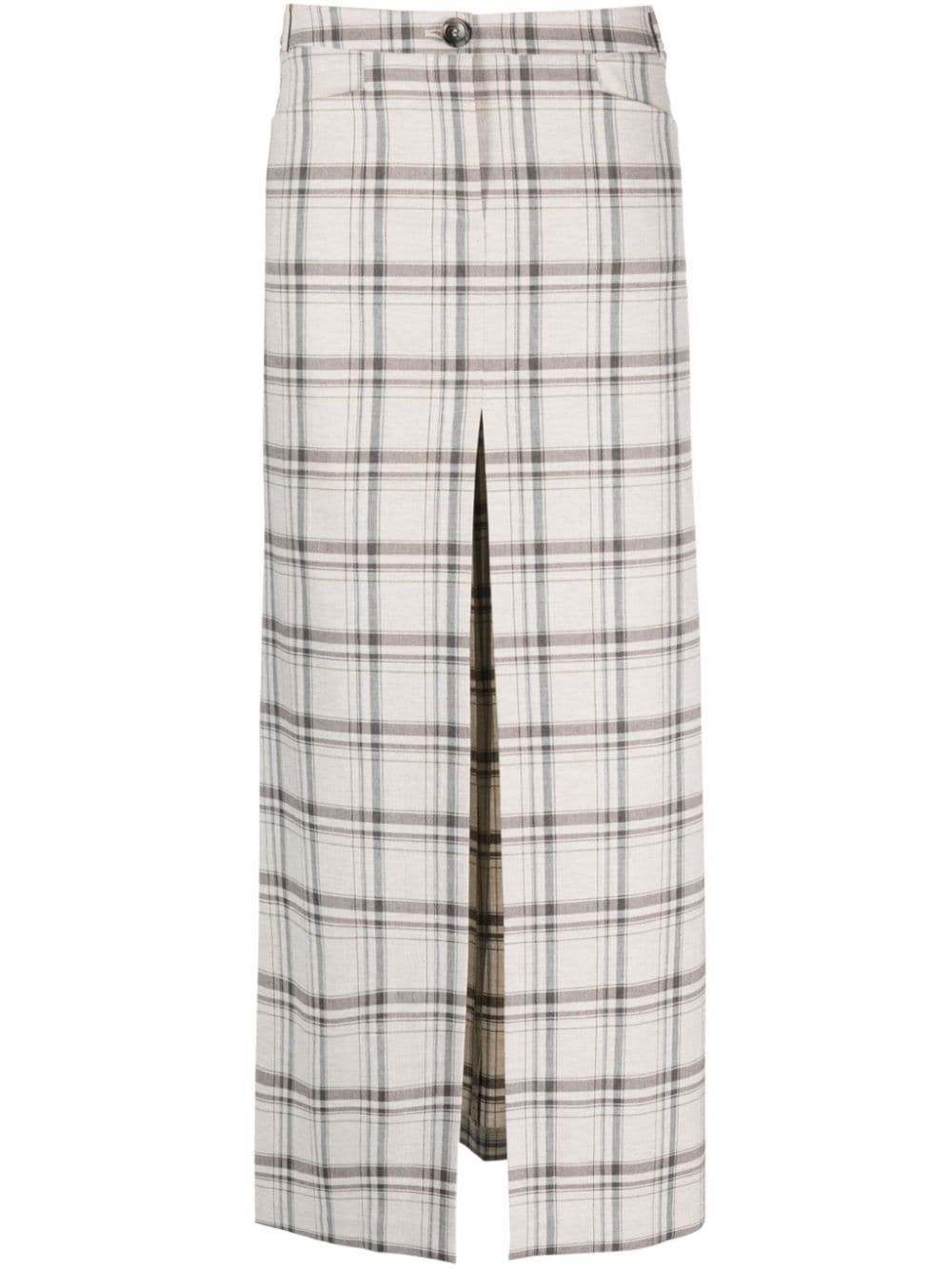 Patrizia Pepe check-pattern maxi skirt - Grey von Patrizia Pepe