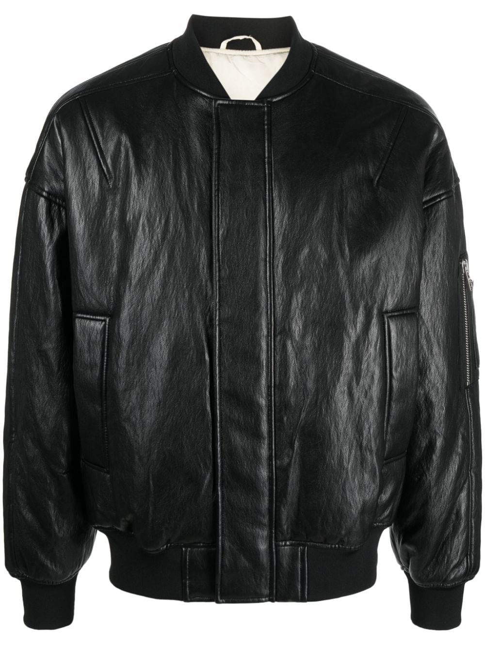 Patrizia Pepe coated oversized bomber jacket - Black von Patrizia Pepe