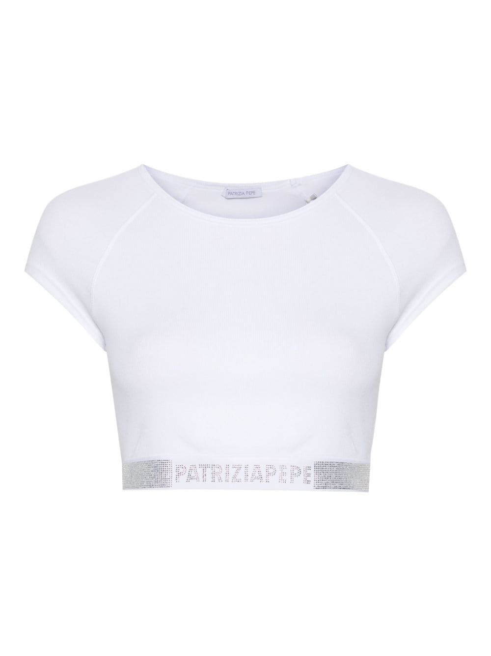 Patrizia Pepe crystal-embellished crop top - White von Patrizia Pepe