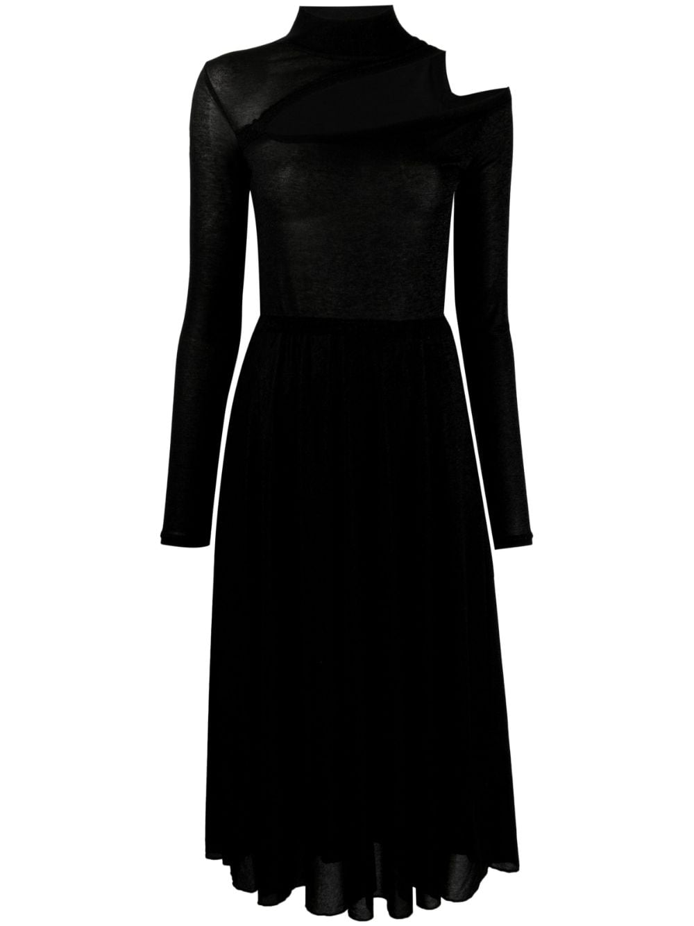 Patrizia Pepe cut-out detail lurex flared dress - Black von Patrizia Pepe