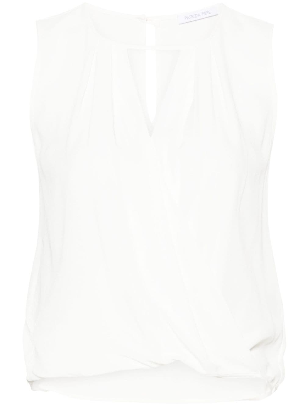 Patrizia Pepe cut-out wrap blouse - White von Patrizia Pepe