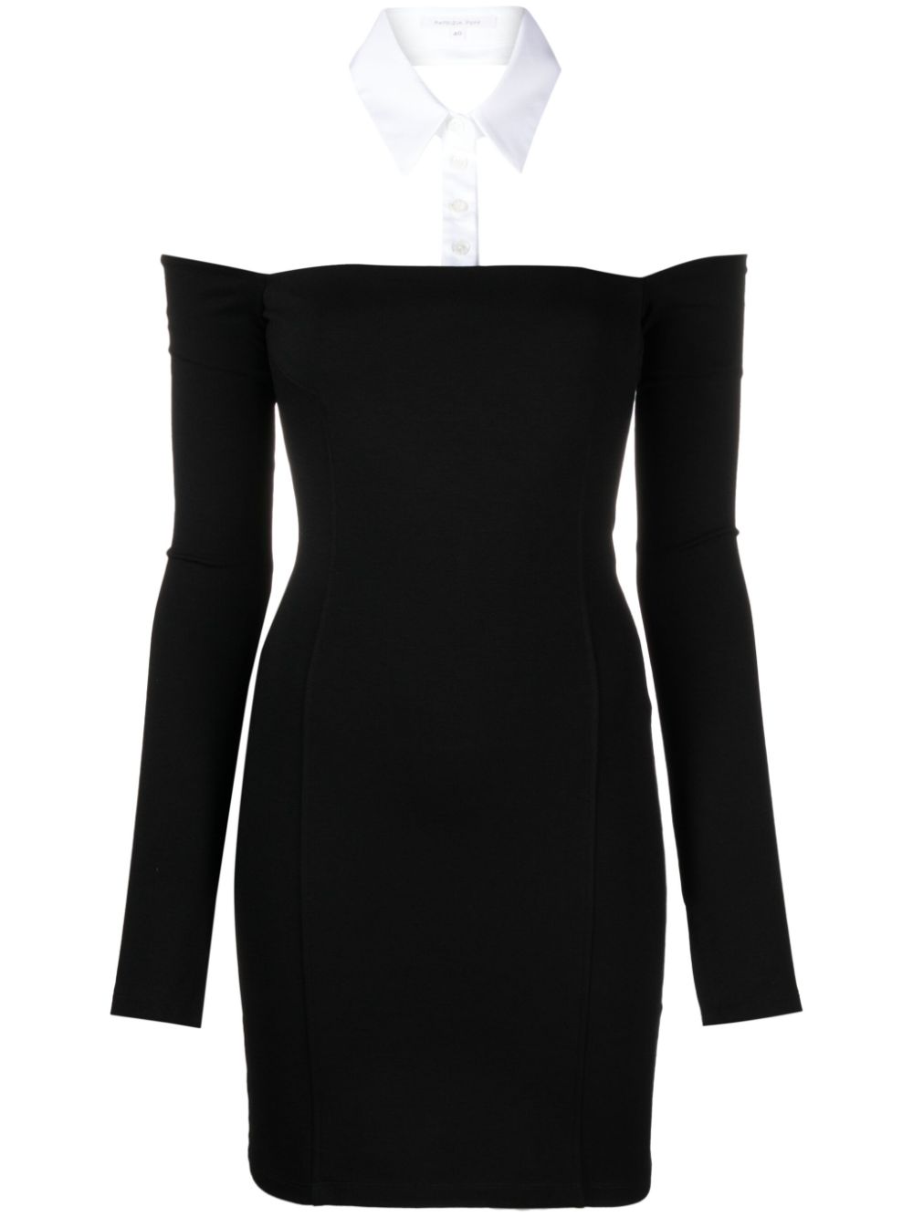 Patrizia Pepe detachable-collar sheath mini dress - Black von Patrizia Pepe