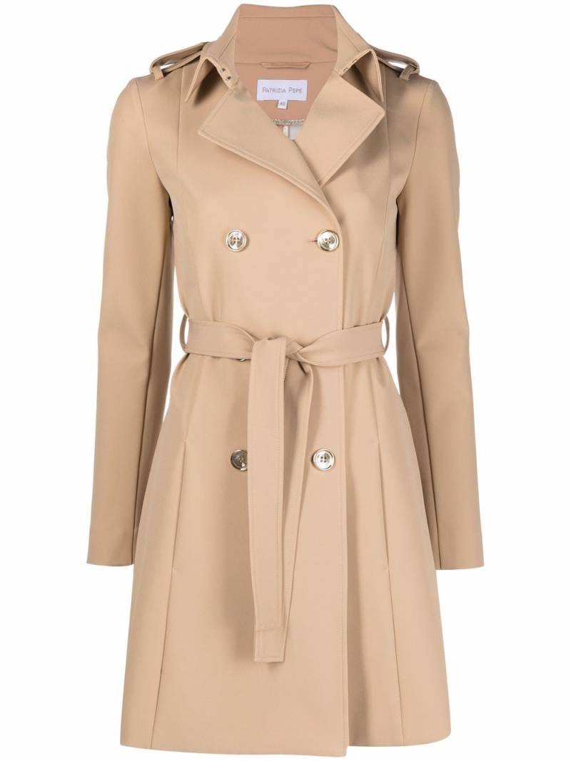 Patrizia Pepe double-breasted belted trench coat - Neutrals von Patrizia Pepe