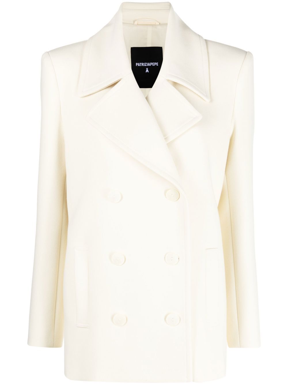 Patrizia Pepe double-breasted pea coat - White von Patrizia Pepe