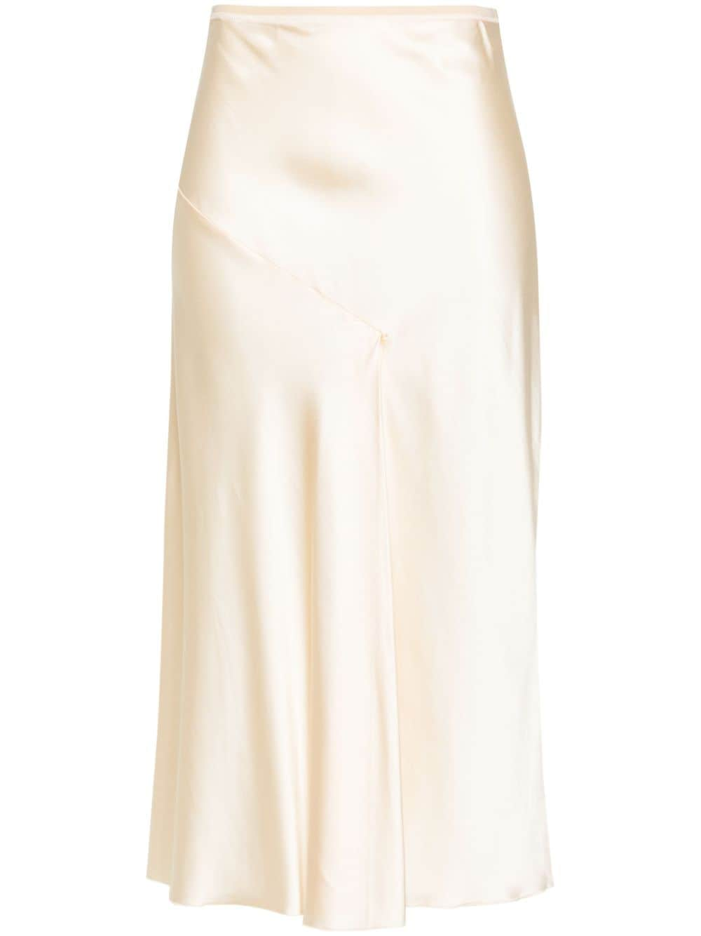 Patrizia Pepe draped satin midi skirt - Neutrals von Patrizia Pepe