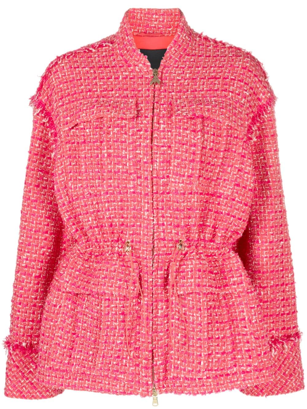 Patrizia Pepe drawstring-waist tweed jacket - Pink von Patrizia Pepe