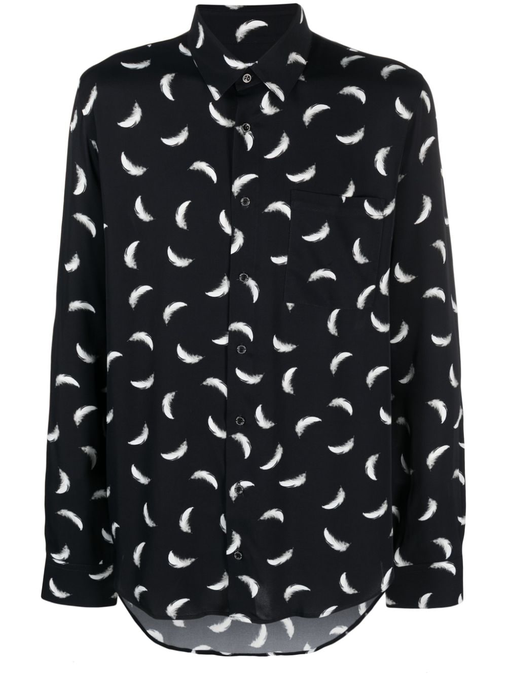 Patrizia Pepe feather-print long-sleeved shirt - Black von Patrizia Pepe