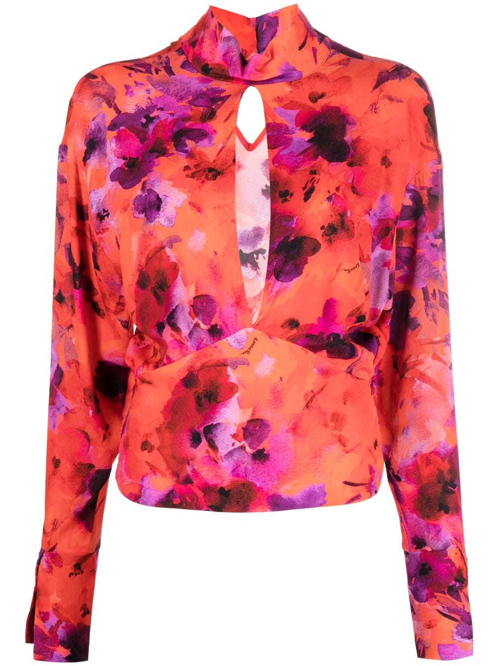 Patrizia Pepe floral-print cut-out blouse - Orange von Patrizia Pepe