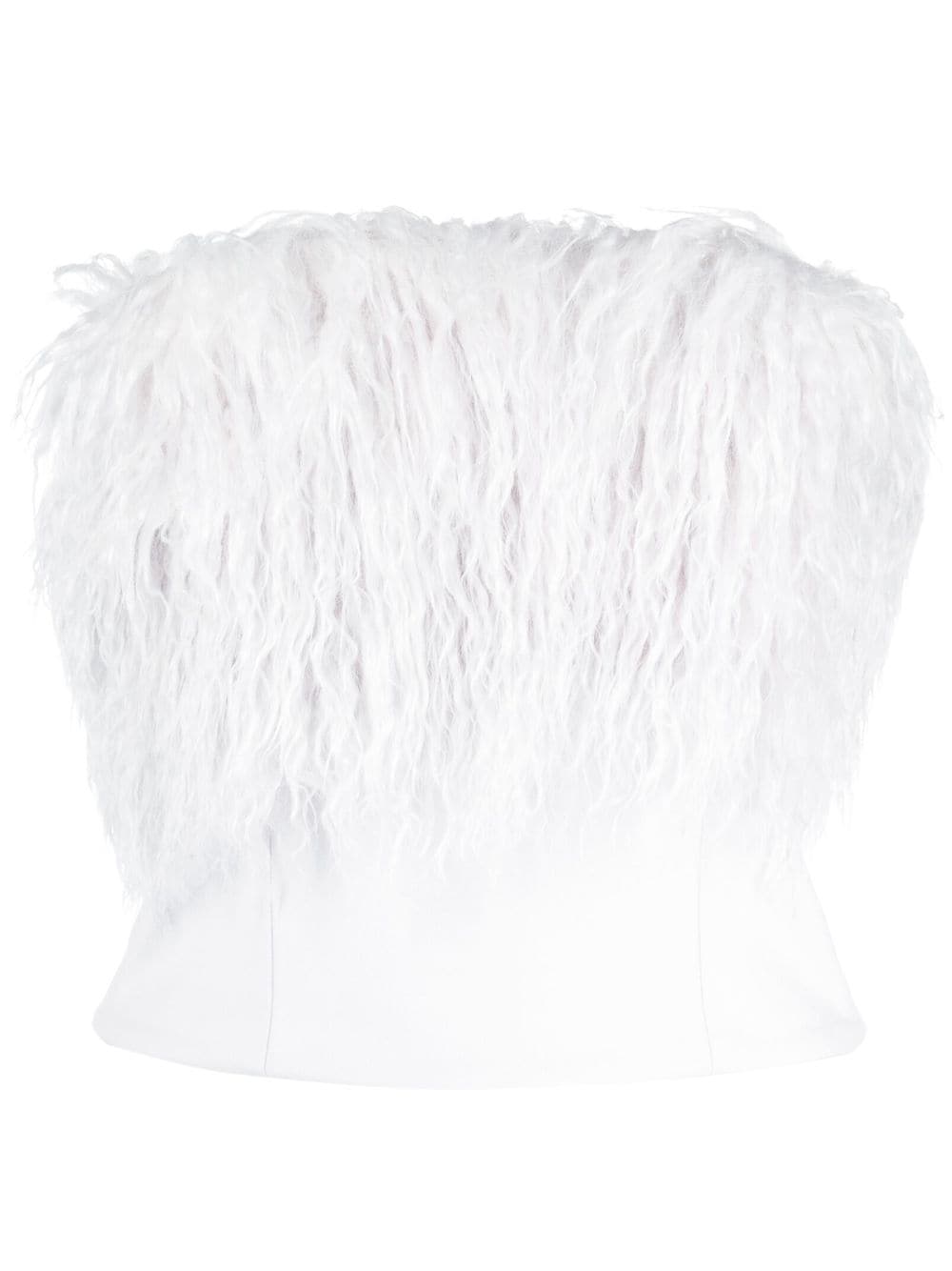 Patrizia Pepe fur-detailing strapless top - Purple von Patrizia Pepe