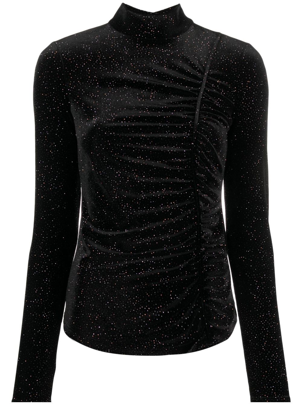 Patrizia Pepe glitter-detail cut-out velvet T-shirt - Black von Patrizia Pepe