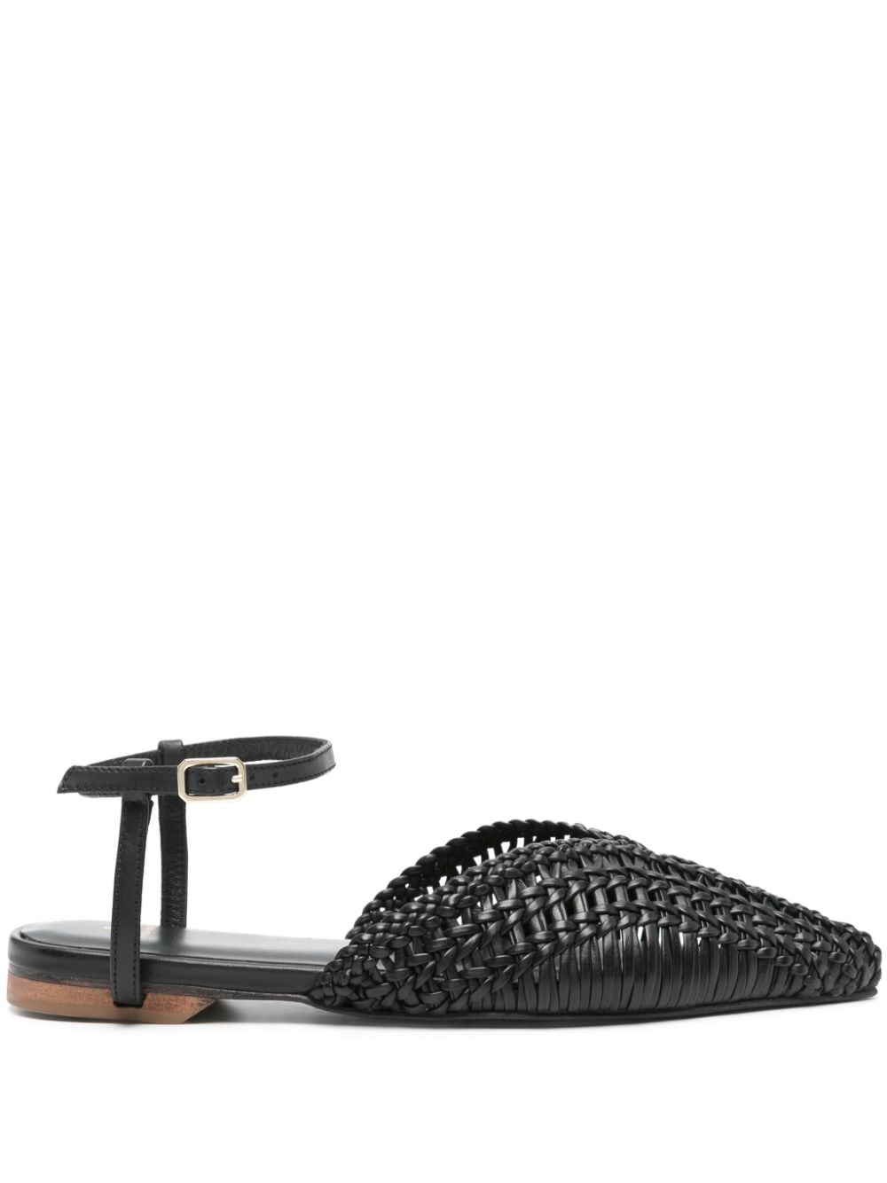 Patrizia Pepe interwoven leather ballerina shoes - Black von Patrizia Pepe