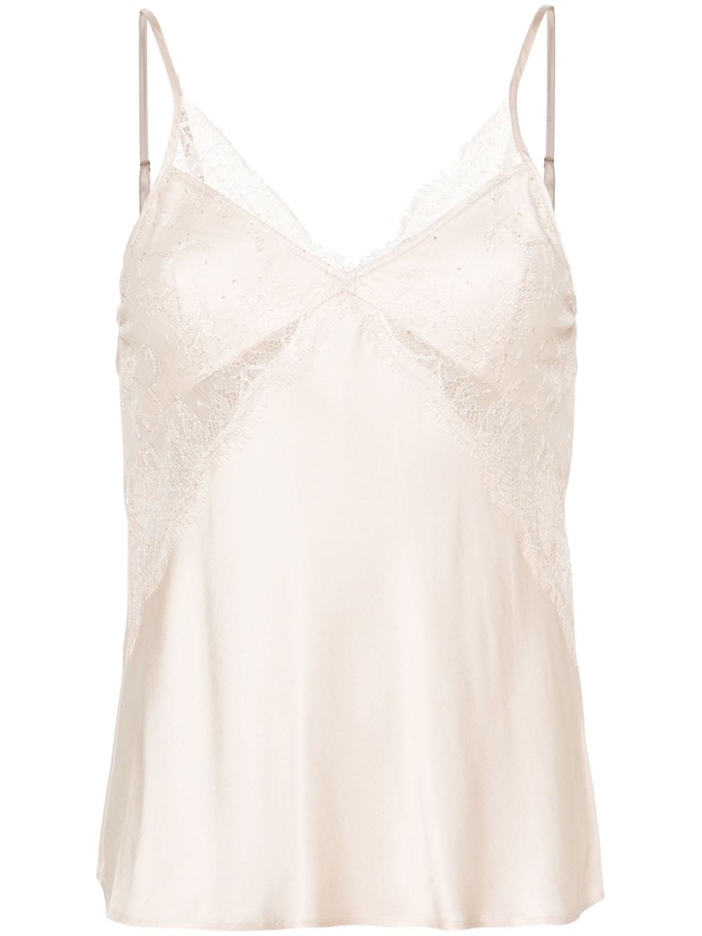 Patrizia Pepe lace-panel satin tank top - Neutrals von Patrizia Pepe