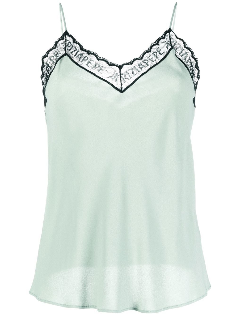 Patrizia Pepe lace-trim detail top - Green von Patrizia Pepe