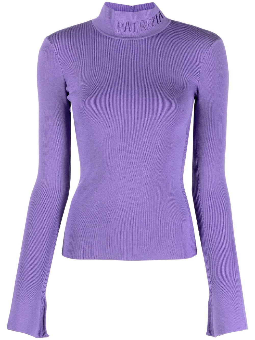 Patrizia Pepe logo-embroidered turtleneck jumper - Purple von Patrizia Pepe