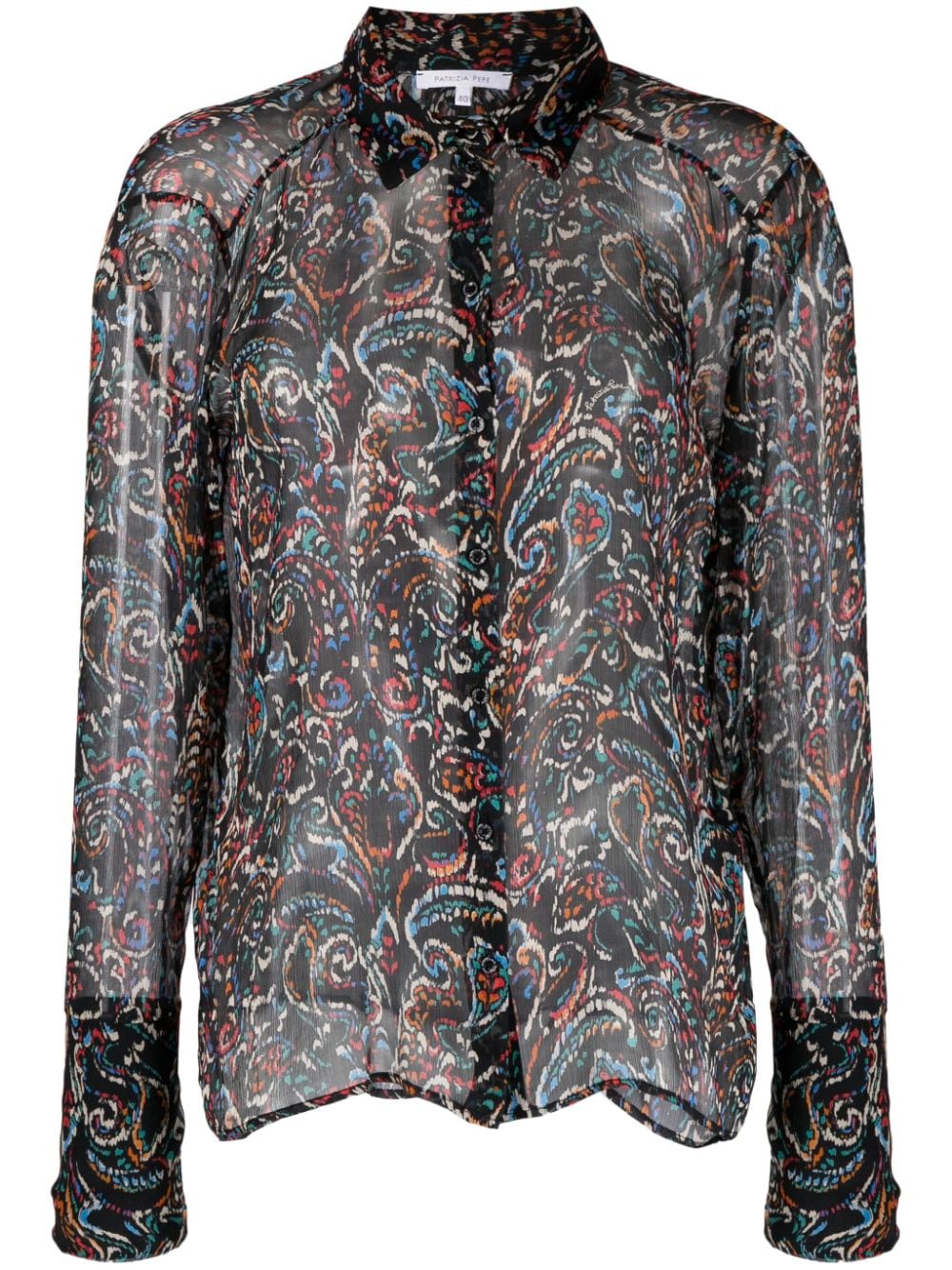 Patrizia Pepe long-sleeve paisley shirt - Black von Patrizia Pepe