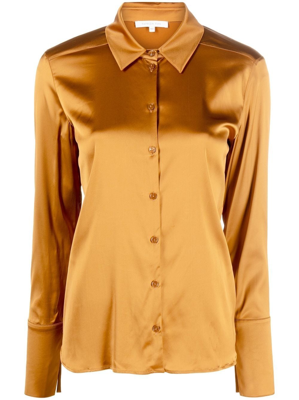 Patrizia Pepe long-sleeve satin shirt - Brown von Patrizia Pepe