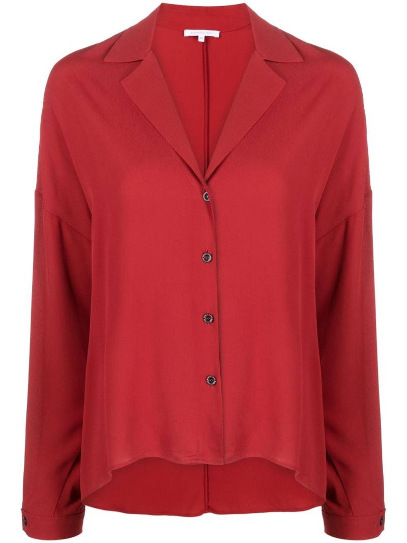 Patrizia Pepe long-sleeved V-neck crepe shirt - Red von Patrizia Pepe