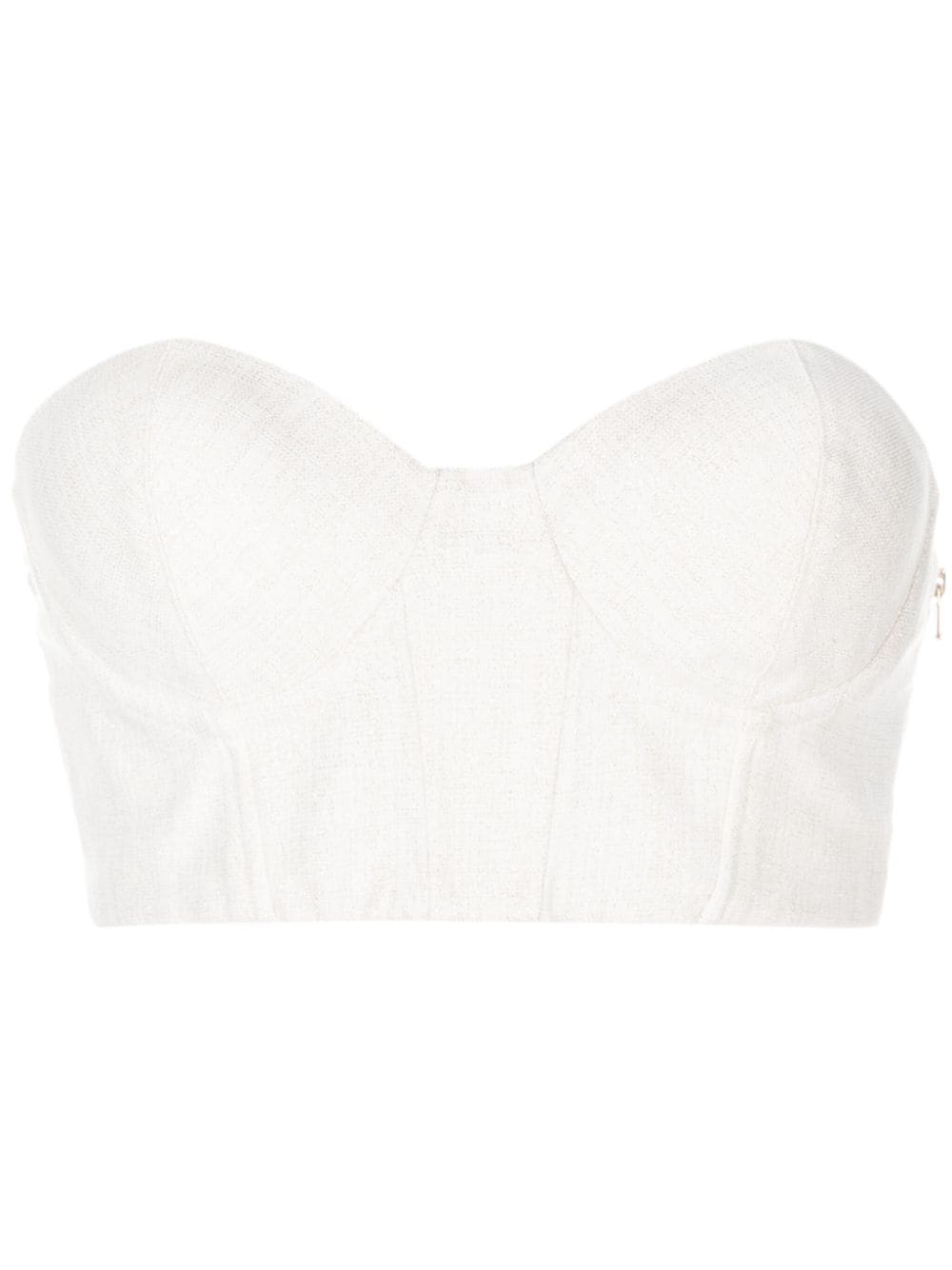 Patrizia Pepe metallic threading bustier-style top - White von Patrizia Pepe