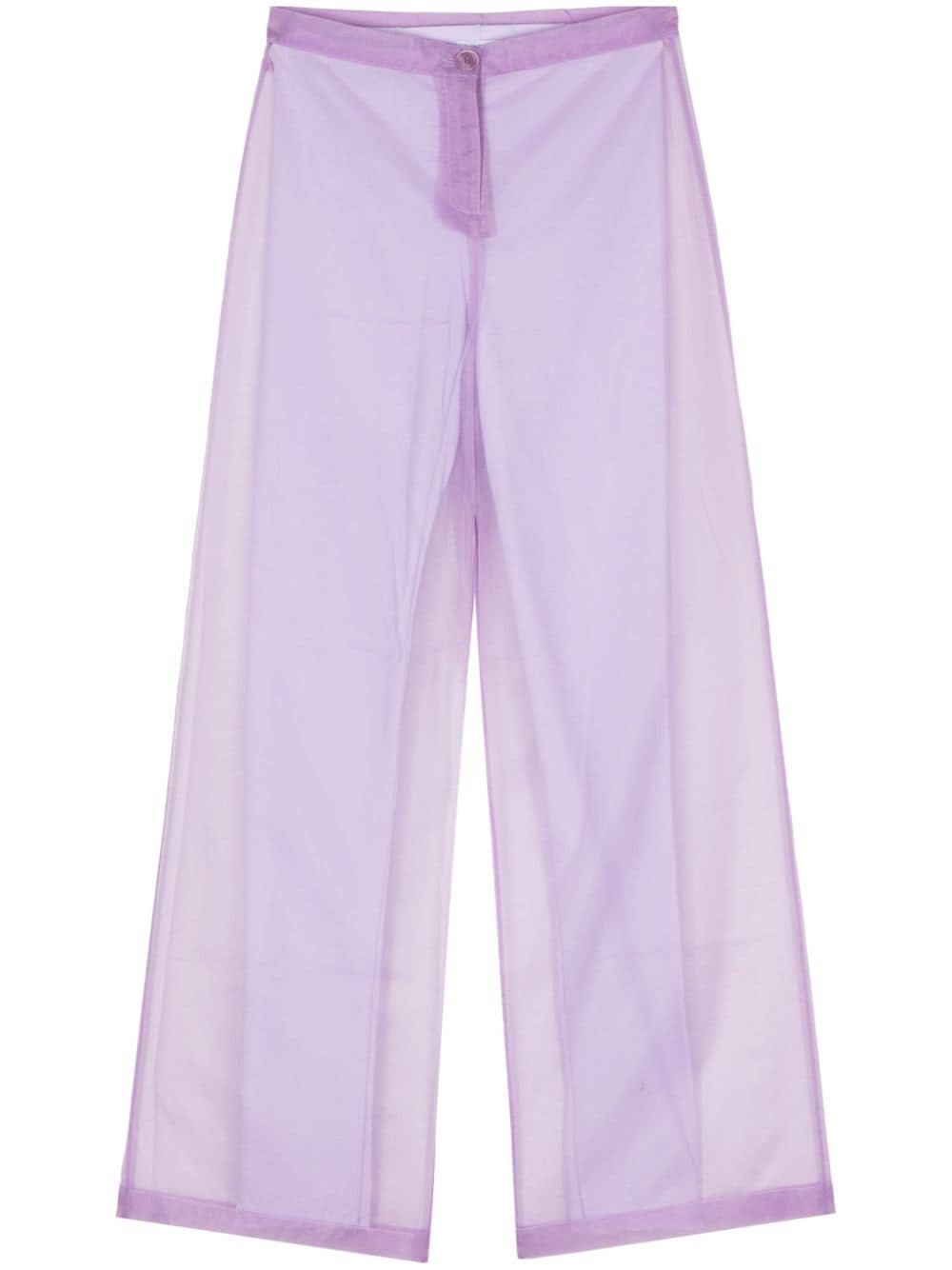 Patrizia Pepe organza low-rise palazzo pants - Purple von Patrizia Pepe