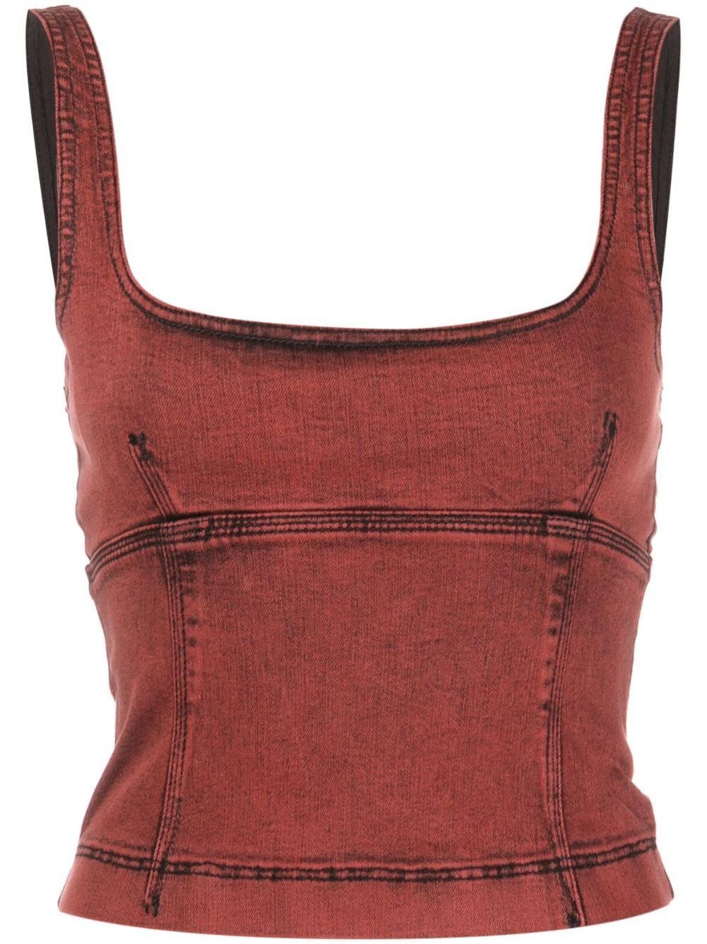 Patrizia Pepe panelled sleeveless denim top - Red von Patrizia Pepe