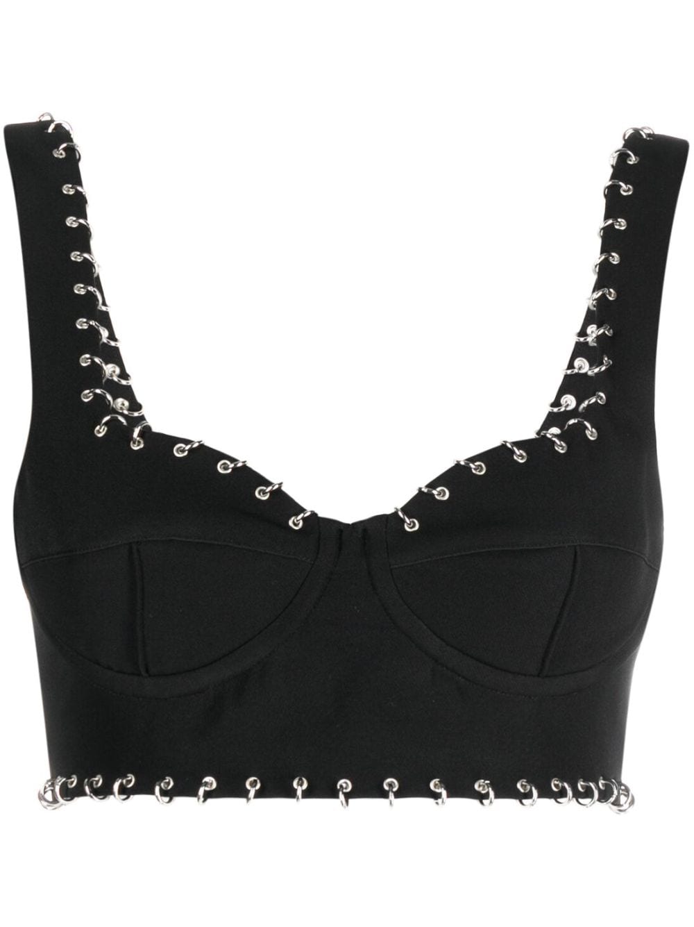 Patrizia Pepe piercing-detail cropped top - Black von Patrizia Pepe