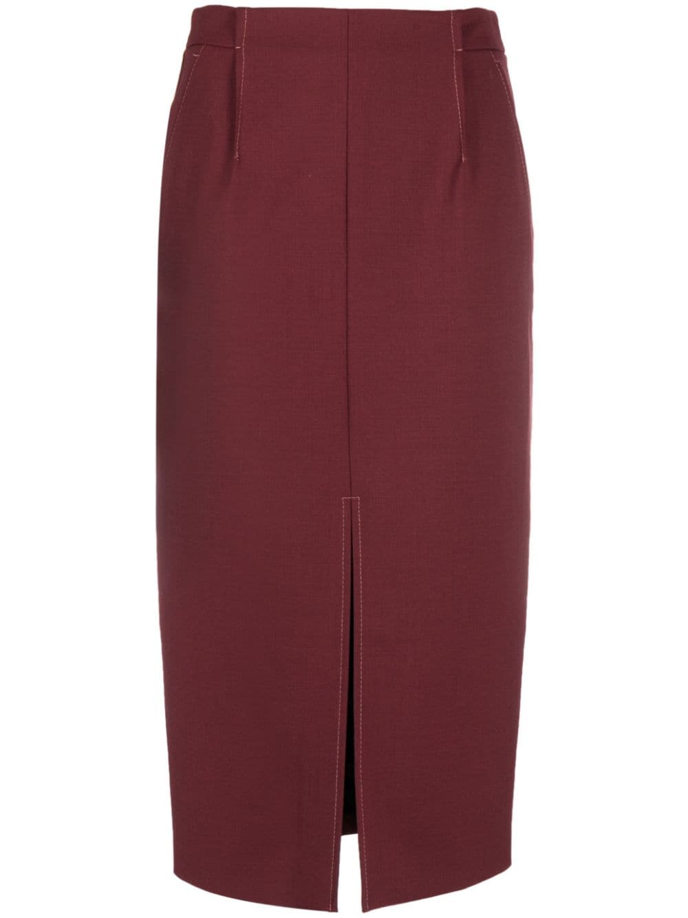 Patrizia Pepe pleat-detailing high-waisted skirt - Red von Patrizia Pepe