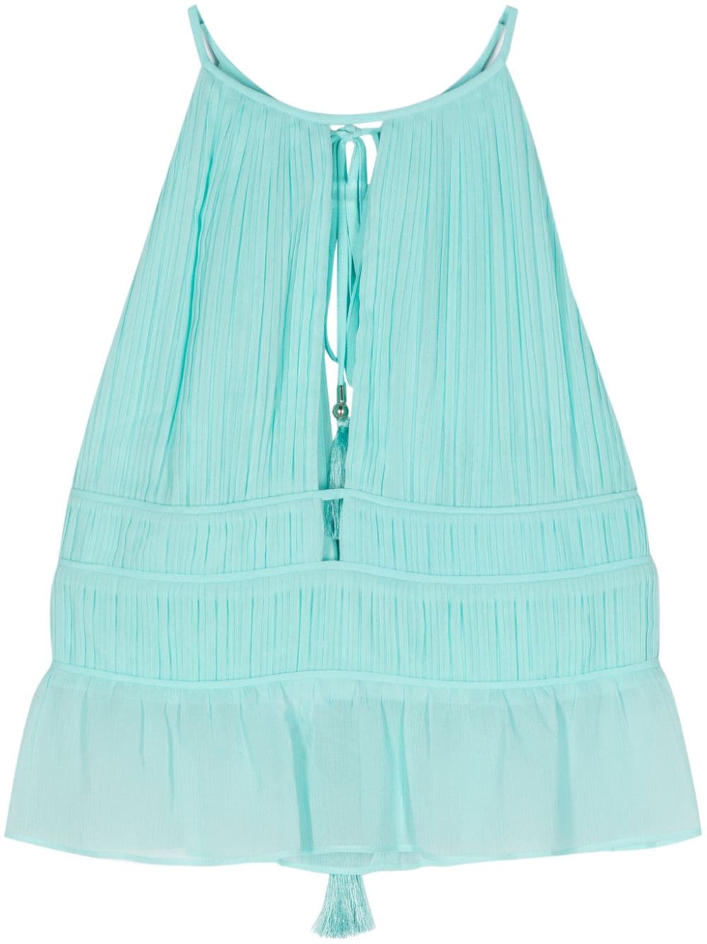 Patrizia Pepe pleated sleeveless top - Blue von Patrizia Pepe