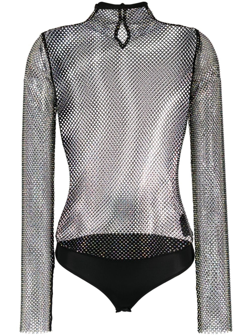 Patrizia Pepe rhinestone-embellished mesh bodysuit - Black von Patrizia Pepe