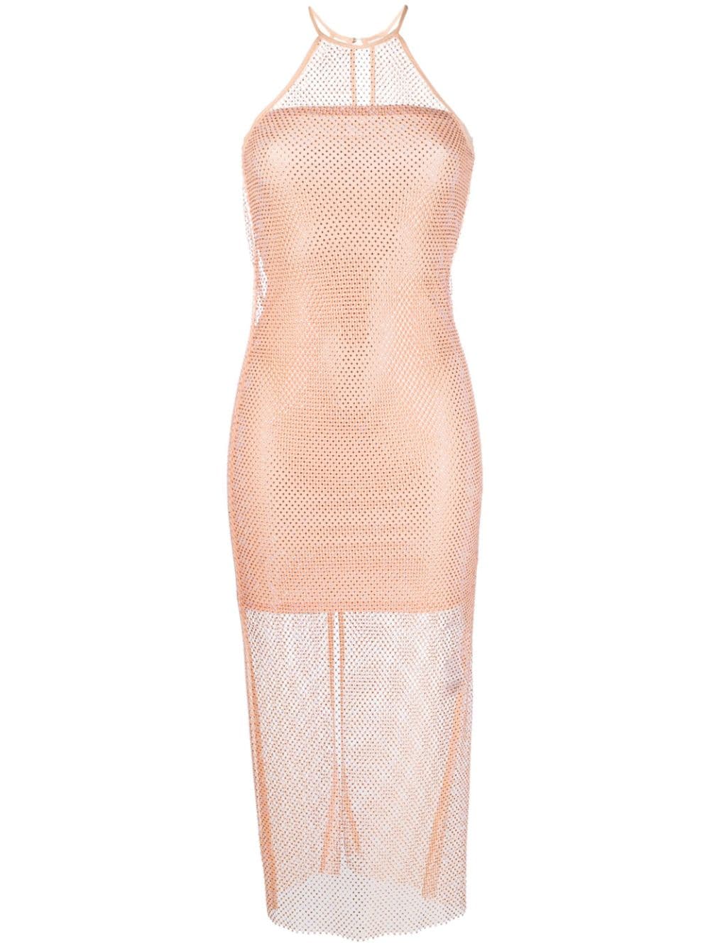 Patrizia Pepe rhinestone-embellished mesh midi dress - Pink von Patrizia Pepe