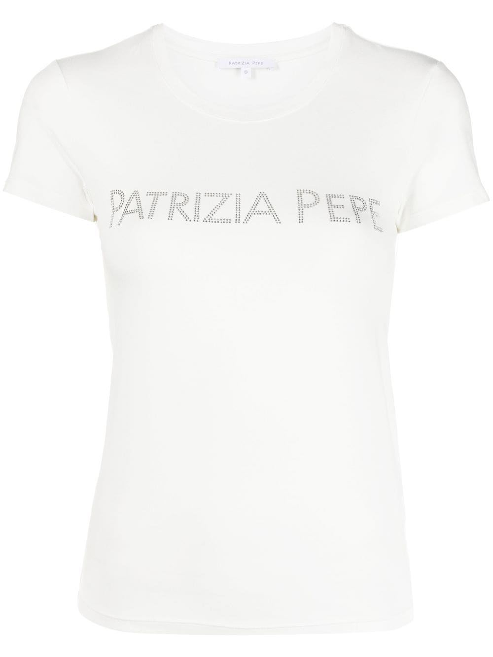 Patrizia Pepe rhinestone-logo T-shirt - White von Patrizia Pepe