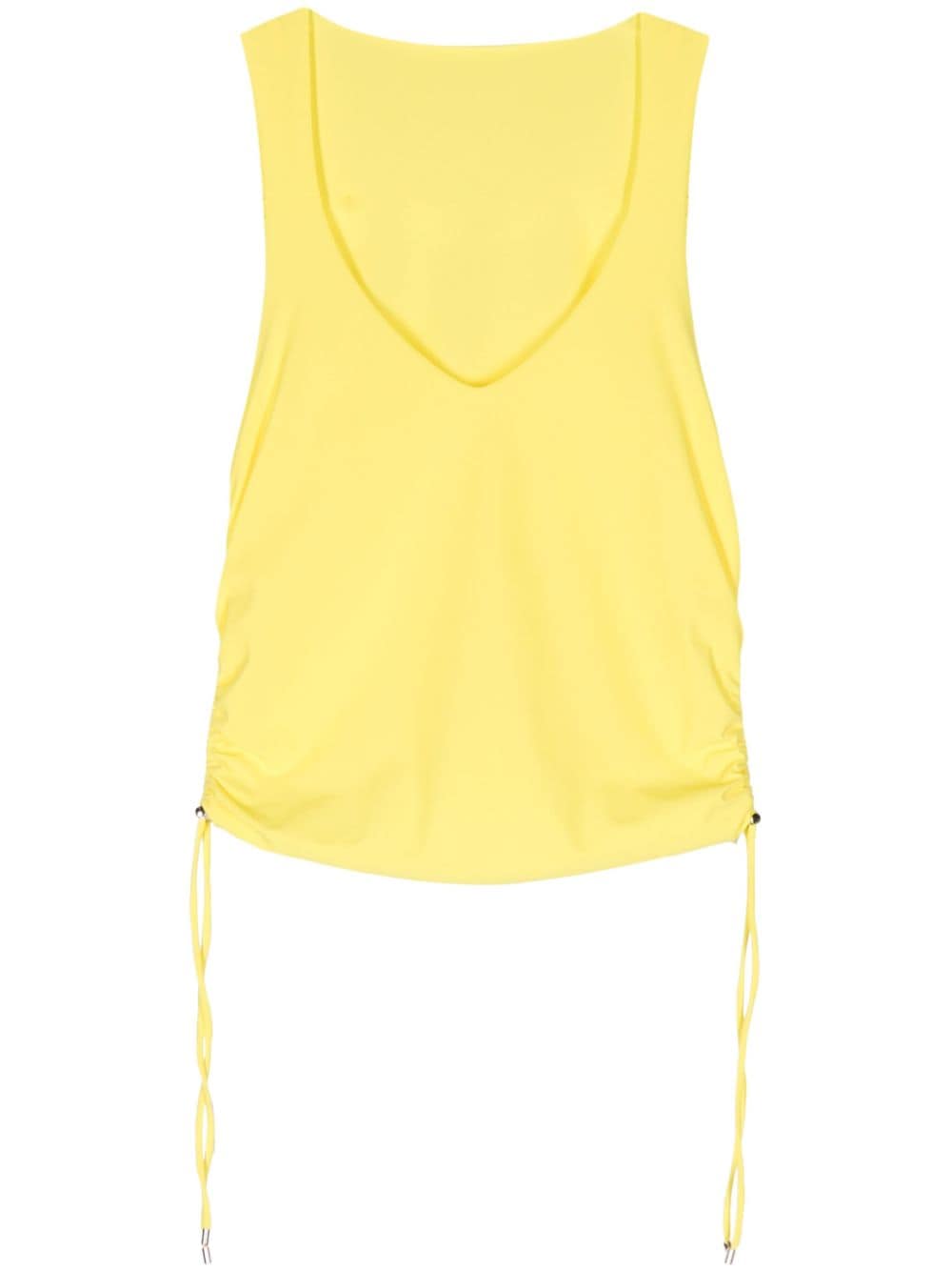 Patrizia Pepe ruched V-neck crop top - Yellow von Patrizia Pepe