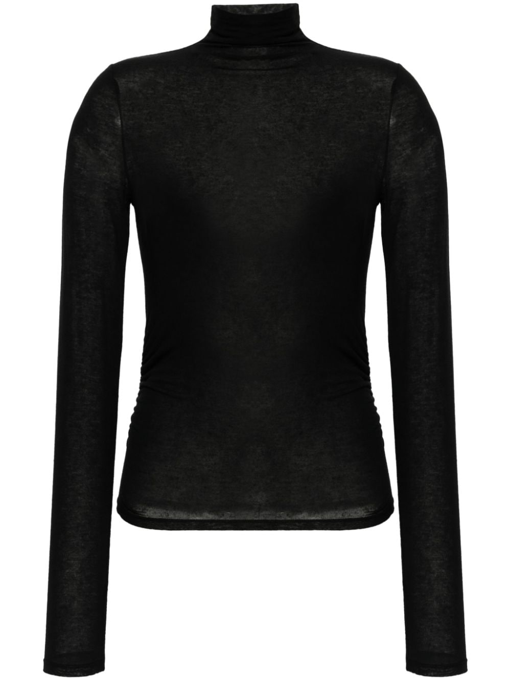 Patrizia Pepe ruched mock-neck T-shirt - Black von Patrizia Pepe