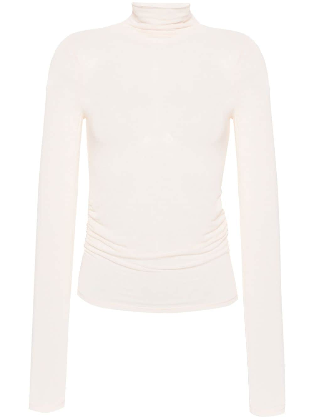 Patrizia Pepe ruched mock-neck T-shirt - Neutrals von Patrizia Pepe