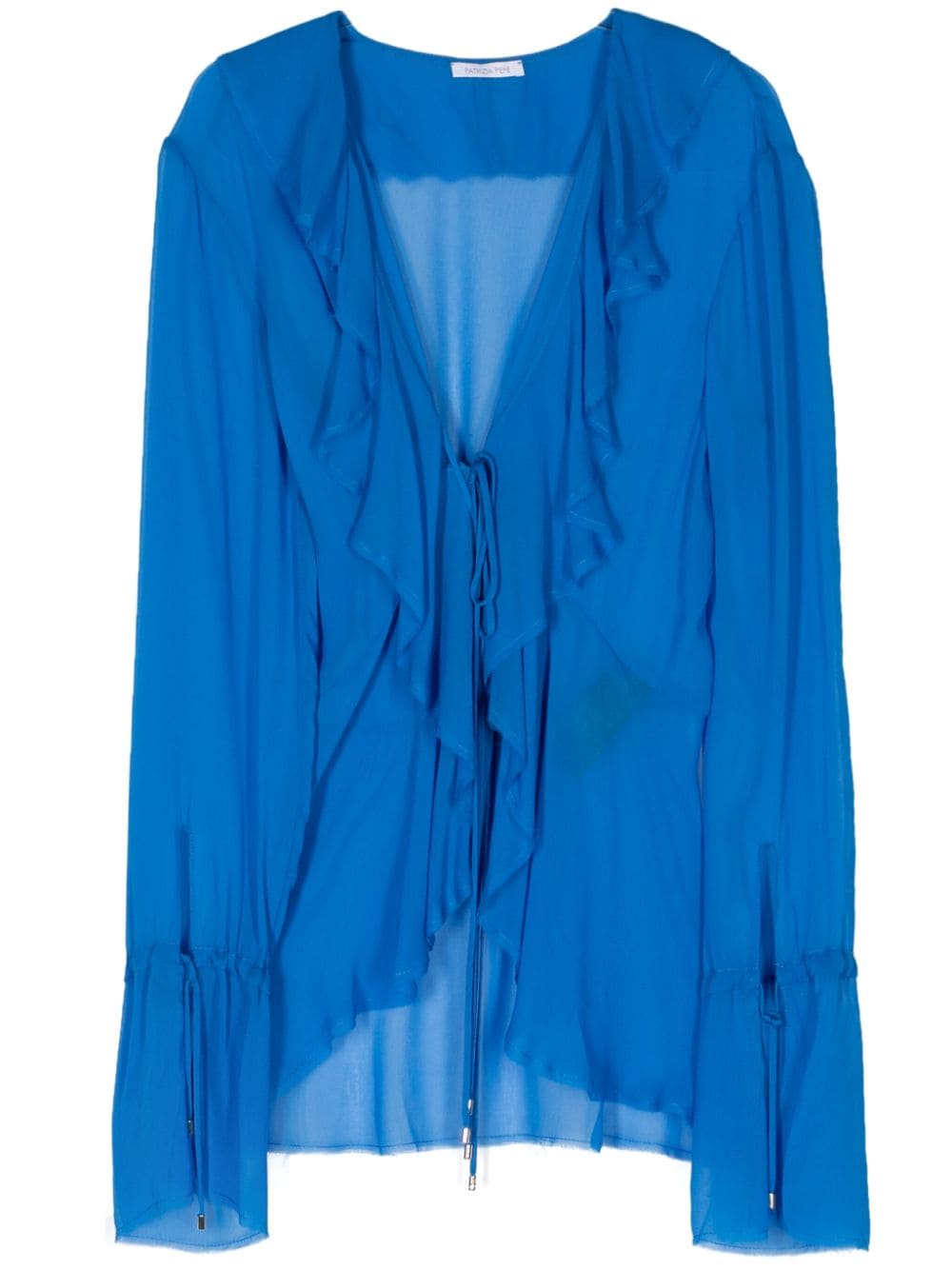 Patrizia Pepe ruffled chiffon blouse - Blue von Patrizia Pepe