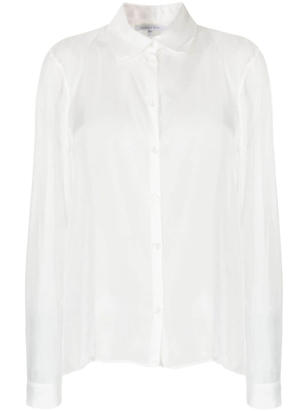 Patrizia Pepe semi-sheer silk blouse - White von Patrizia Pepe