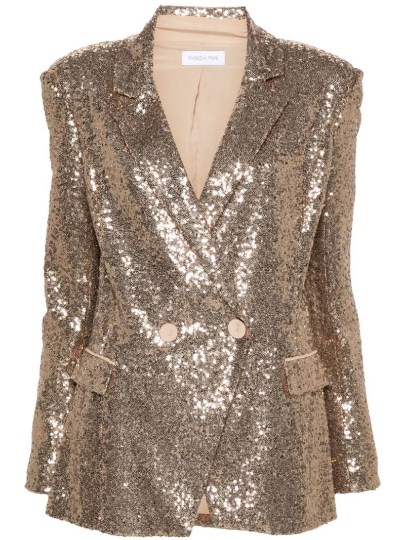 Patrizia Pepe sequinned double-breasted blazer - Gold von Patrizia Pepe